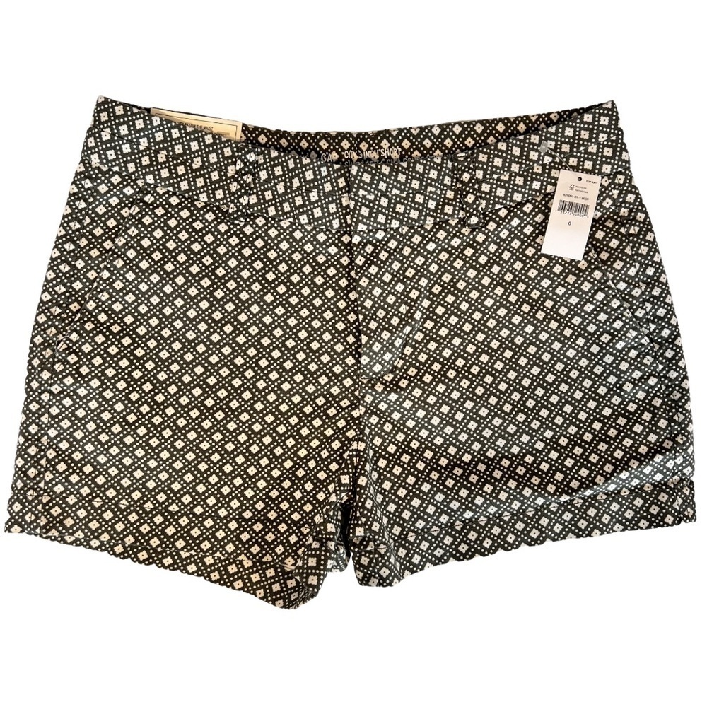 NWT Gap, Khakis by GAP City 3" Short, Green & Cream, Size 0​​​​